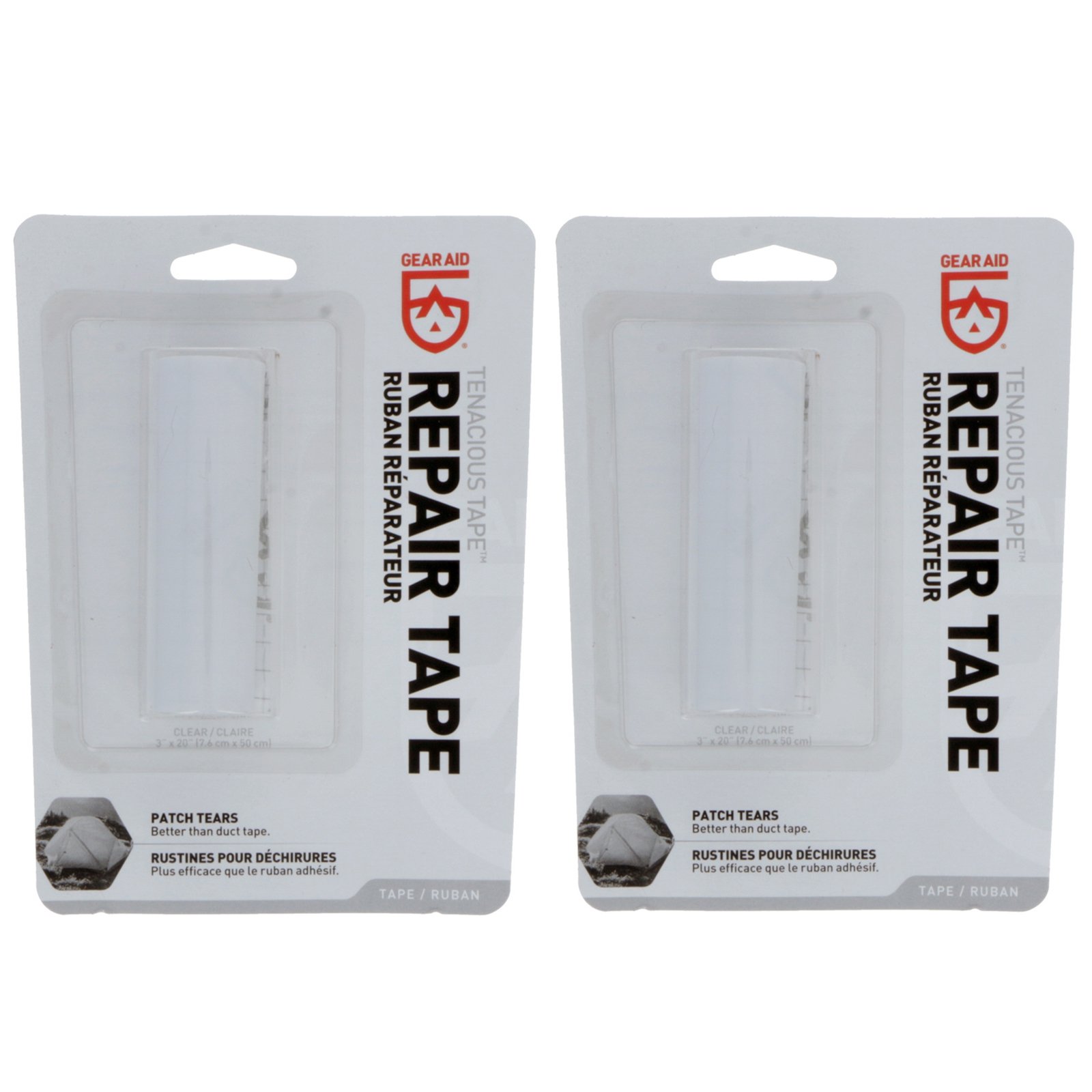 GEAR AID (2 Pack)Tenacious Tape Clear Repair Rip and Tear Patch 